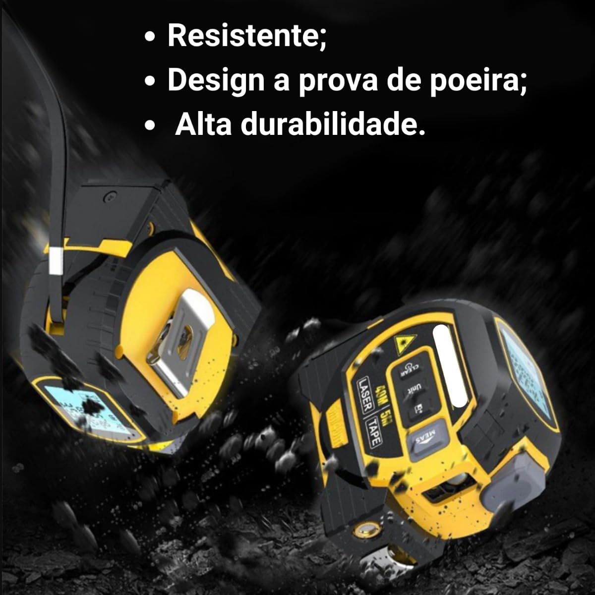 Trena Digital Com Visor Lcd Laser De Medição Até 40m Multifuncional 3 Em 1 TEM-Q65 - Imagem 6