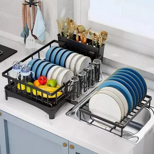 Escorredor De Louça 2 Em 1 Decoteam 2 Níveis Ralo Ajustável - Imagem 3