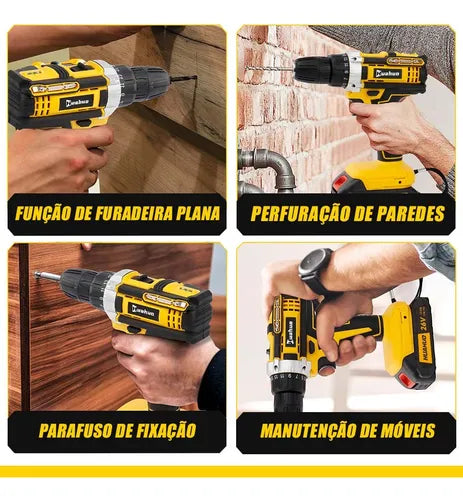 Parafusadeira e Furadeira Huahuo 26V - Bateria de Brinde - Imagem 5