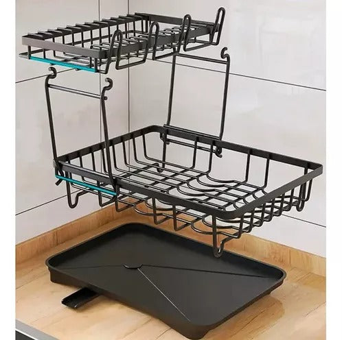 Escorredor De Louça 2 Em 1 Decoteam 2 Níveis Ralo Ajustável - Imagem 6