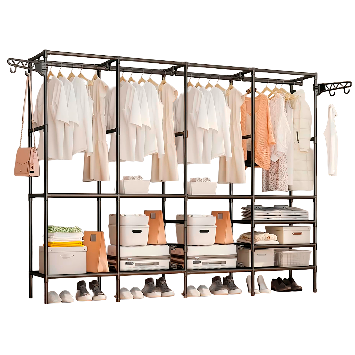 Guarda Roupa Decoteam Dobrável Closet Aberto Organizador Aço - Imagem 8
