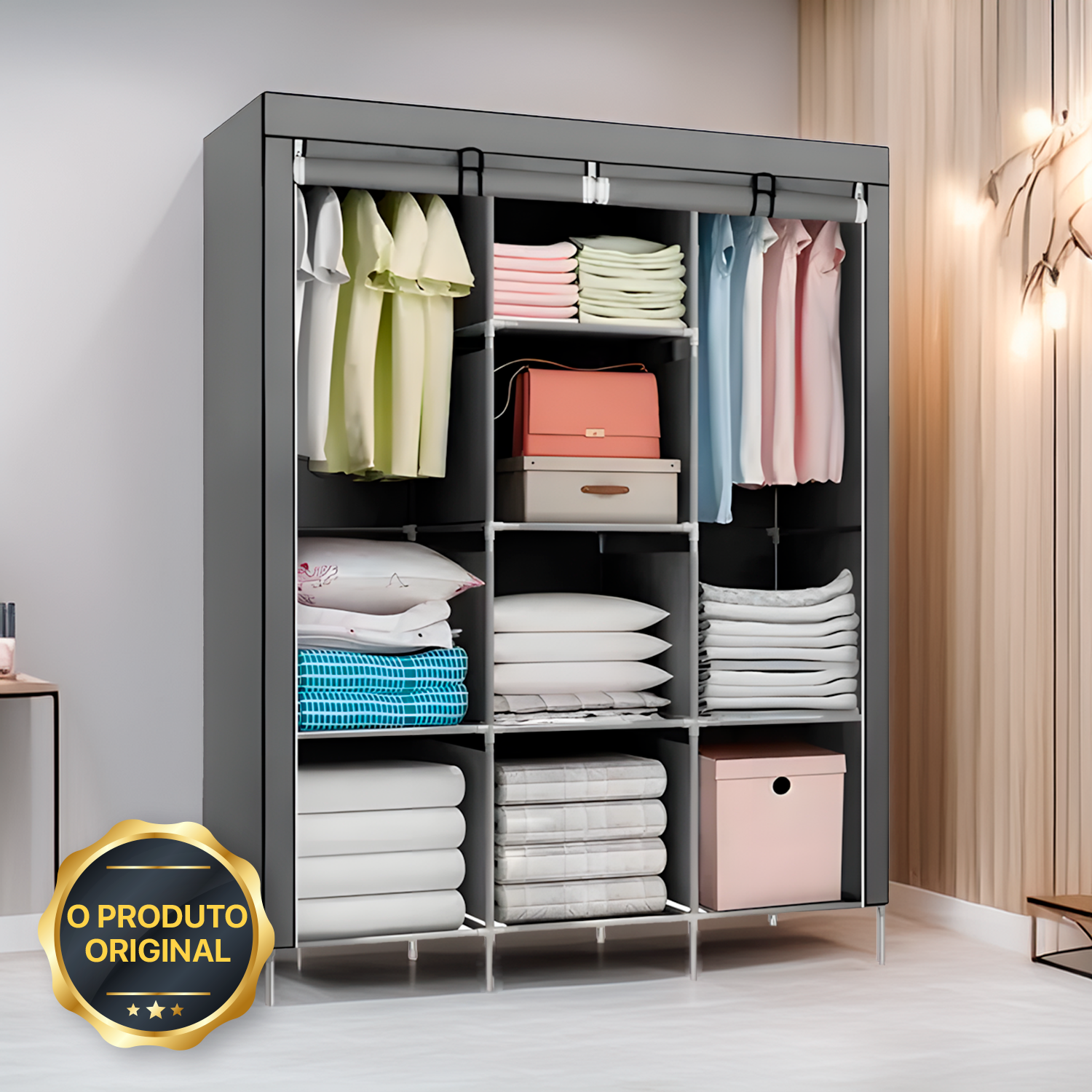 Guarda Roupa Dobrável Organizador Roupa Decoteam - Imagem 8