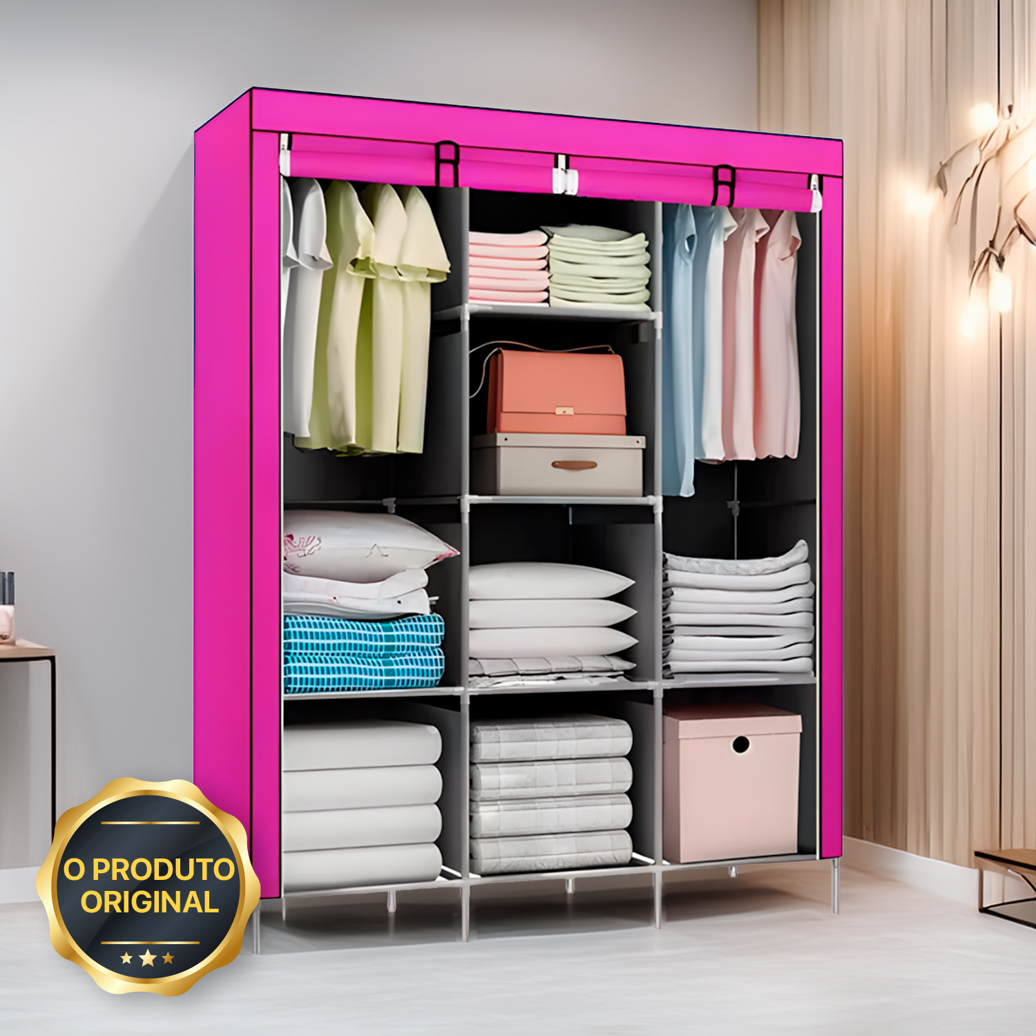 Guarda Roupa Dobrável Organizador Roupa Decoteam - Imagem 13