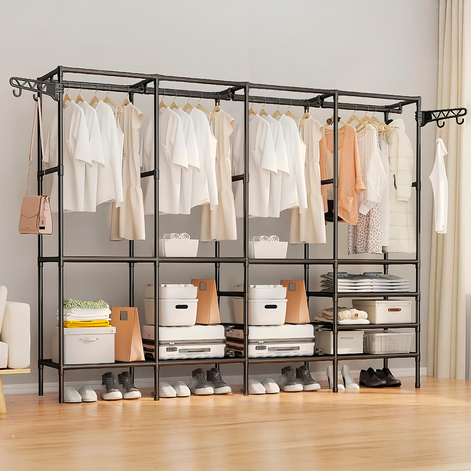 Guarda Roupa Decoteam Dobrável Closet Aberto Organizador Aço - Imagem 6