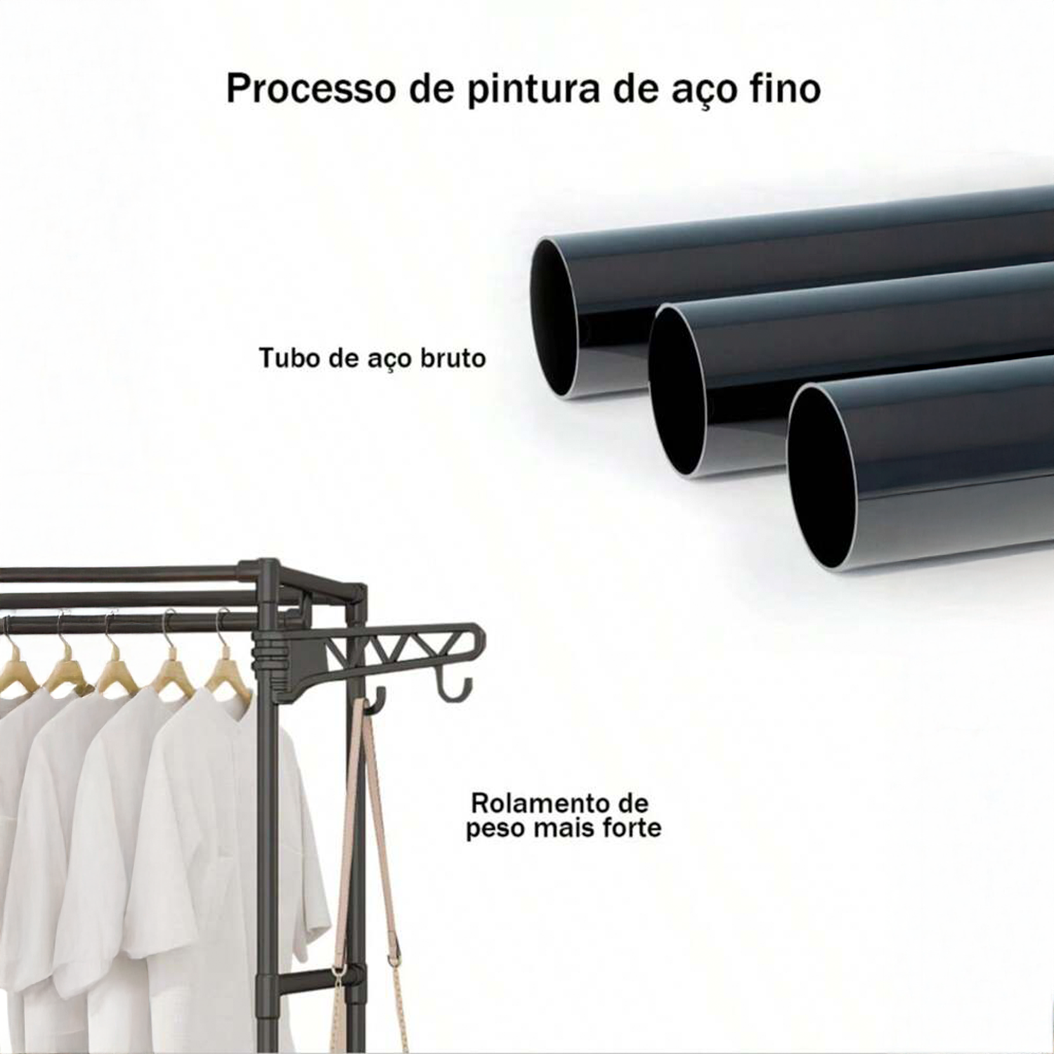 Guarda Roupa Decoteam Dobrável Closet Aberto Organizador Aço - Imagem 3