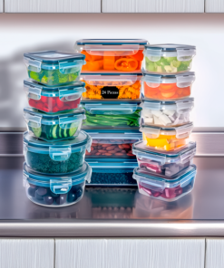 Conjunto 24 Potes Herméticos Croix Empilhavel Tampa E Trava!