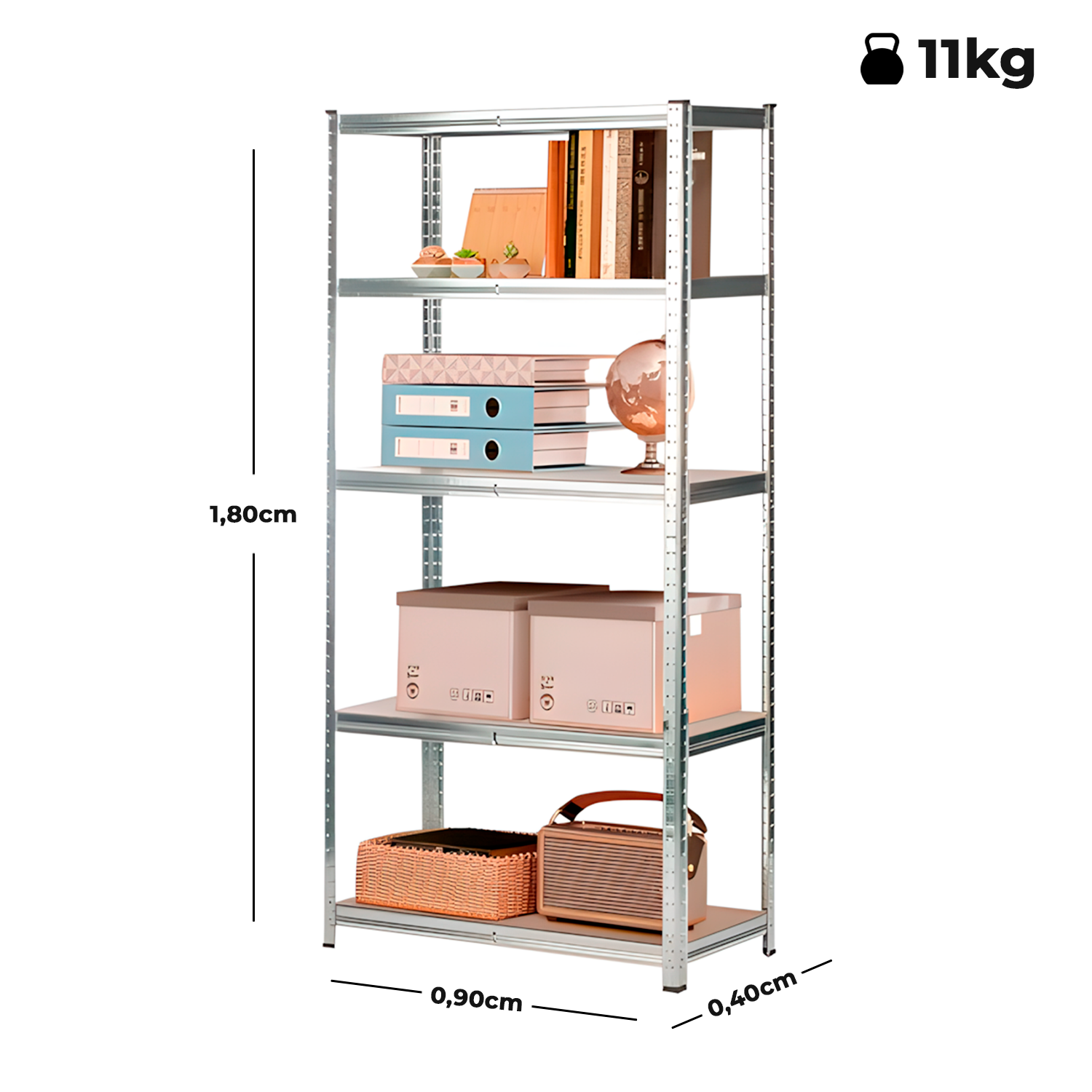 Estante De Aço Decoteam Organizadora 5 Prateleiras Multiuso - Imagem 2