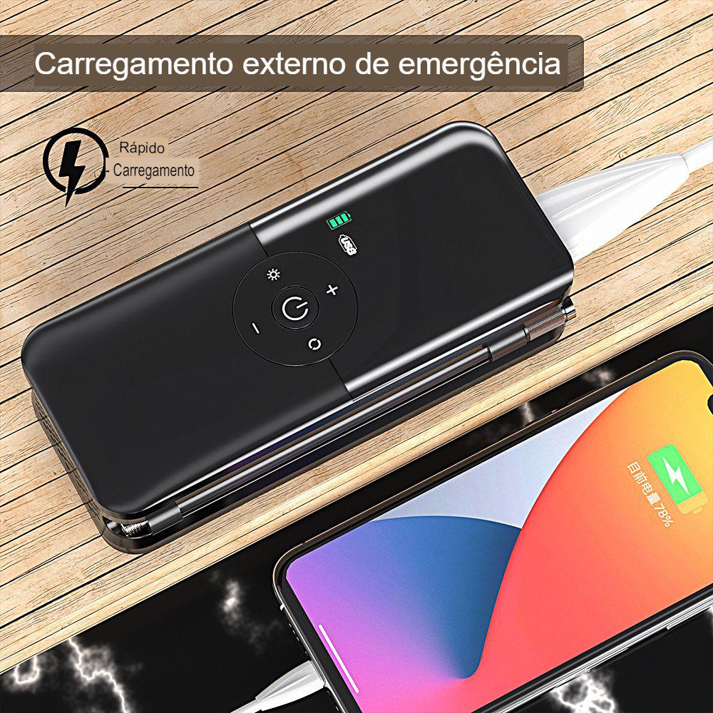 Compressor de Ar Portátil 12V Sem Fio com Iluminação LED e Inflação Rápida - Imagem 6