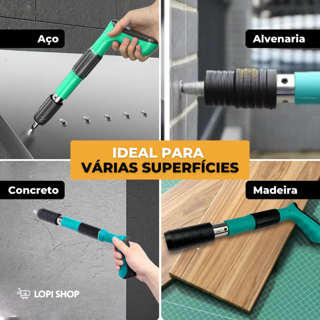 Pistola De Fixação Finca Pinos + Brinde 300 Pinos para Drywall Gesso Concreto Madeira - Imagem 8