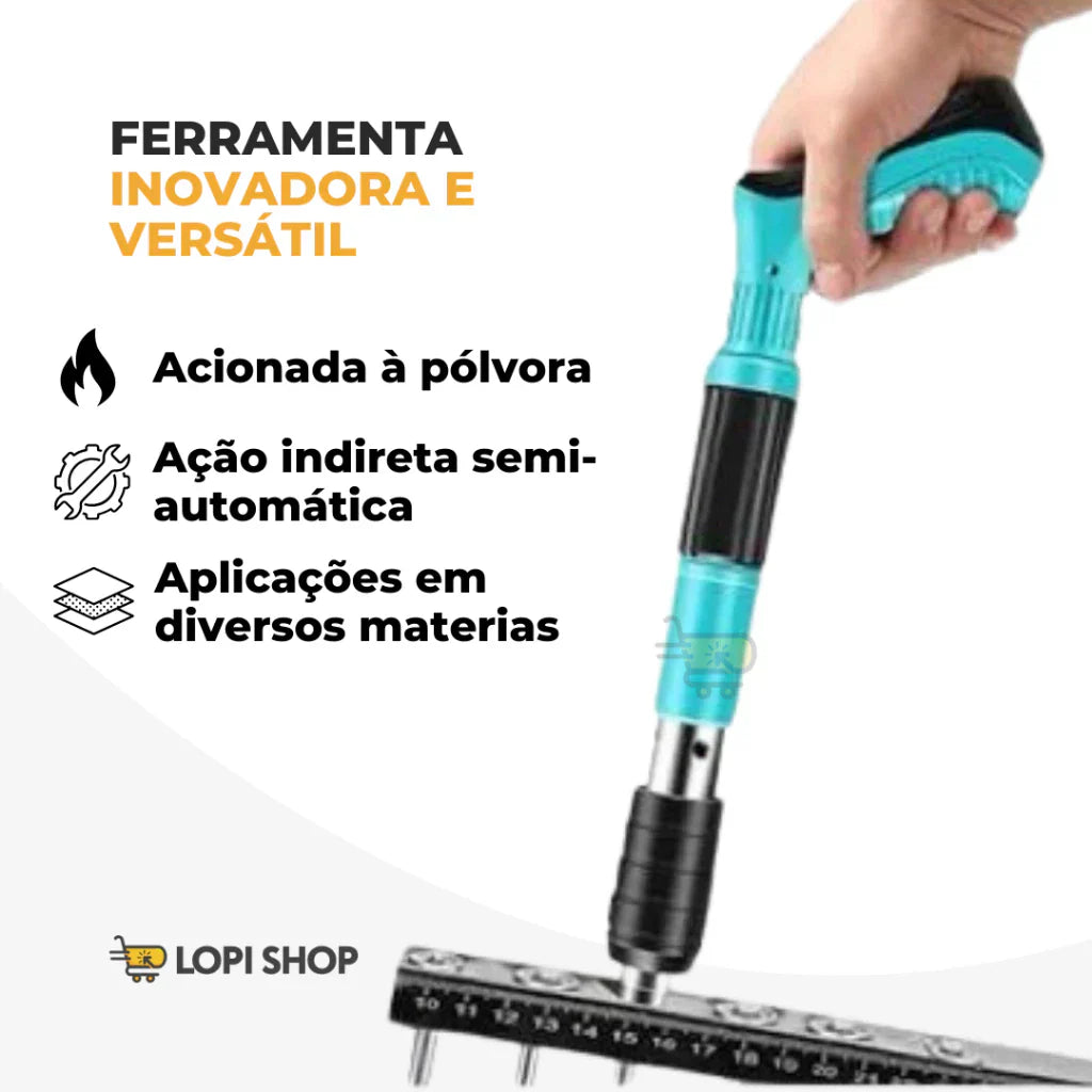 Pistola De Fixação Finca Pinos + Brinde 300 Pinos para Drywall Gesso Concreto Madeira - Imagem 4