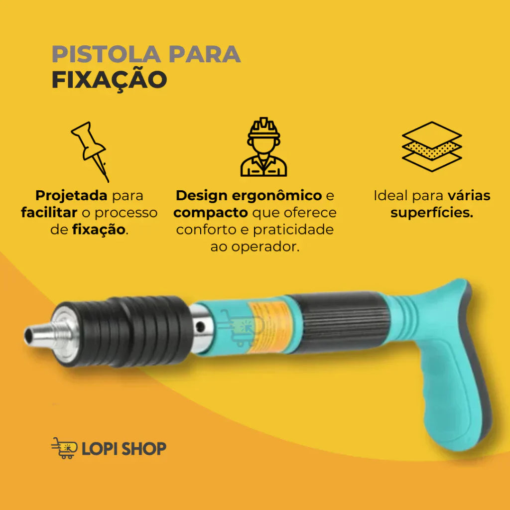 Pistola De Fixação Finca Pinos + Brinde 300 Pinos para Drywall Gesso Concreto Madeira - Imagem 9