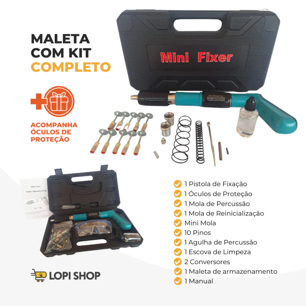 Pistola De Fixação Finca Pinos + Brinde 300 Pinos para Drywall Gesso Concreto Madeira - Imagem 2