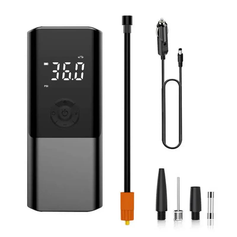 Compressor de Ar Portátil 12V Sem Fio com Iluminação LED e Inflação Rápida