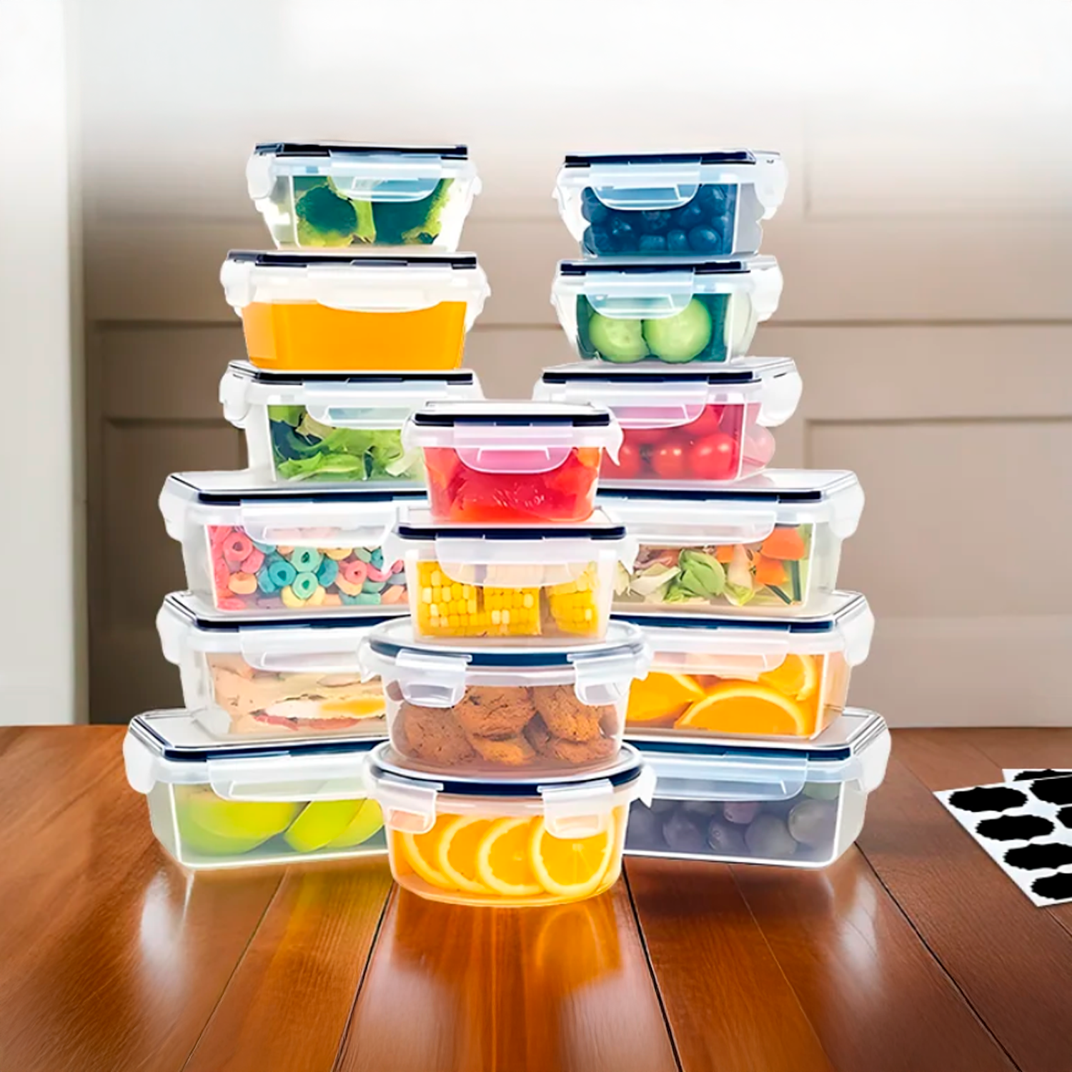 Conjunto 16 Potes Herméticos Croix Empilhavel Tampa E Trava