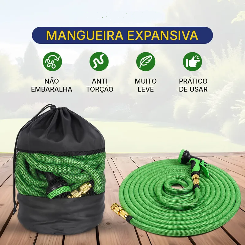 Mangueira Mágica Flexível Irrigação + Esguicho de Brinde