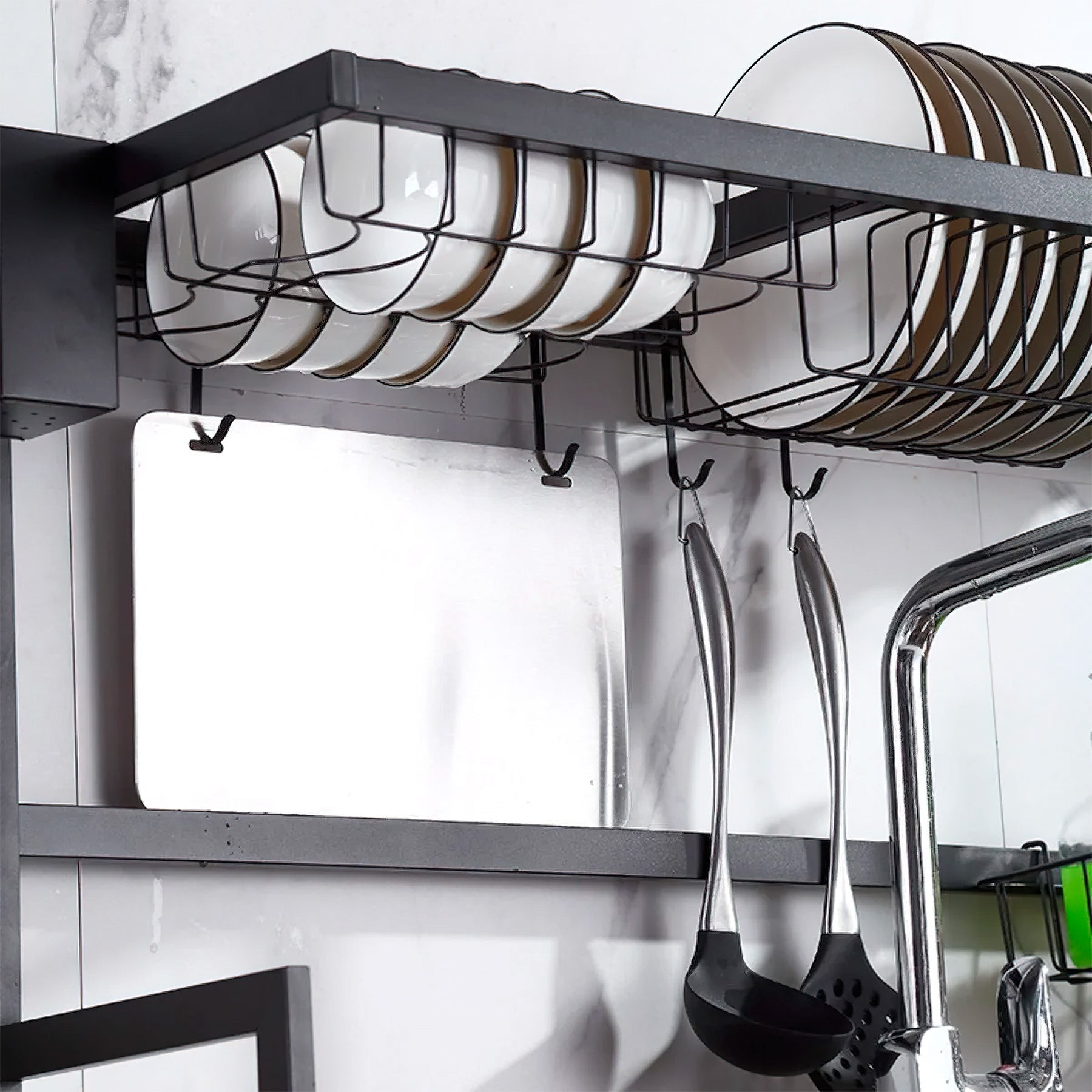 Escorredor de louças Decoteam 2 andares em aço inox Alta Qualidade - Imagem 2