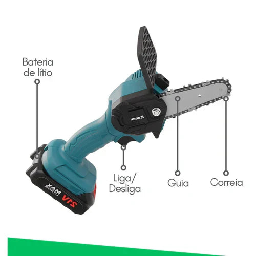Mini Motosserra Elétrica de Poda Recarregável com Bateria 2000mAh K21 S02 - Imagem 5