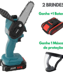 Mini Motosserra Elétrica de Poda Recarregável com Bateria 2000mAh K21 S02