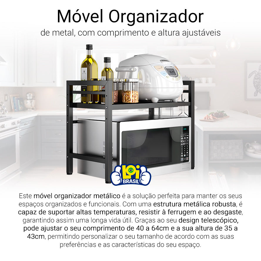 Rack Metálico Multiuso Decoteam Ajustável Para Microondas - Imagem 2
