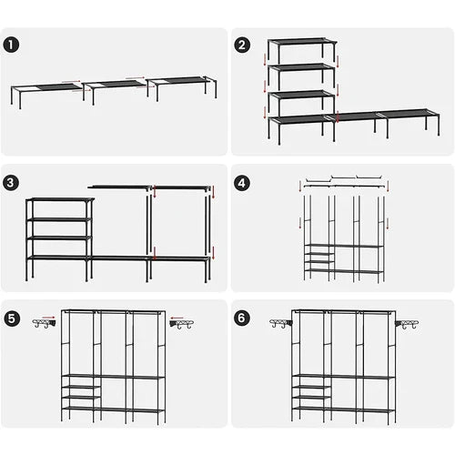 Guarda Roupa Decoteam Dobrável Closet Aberto Organizador Aço - Imagem 4