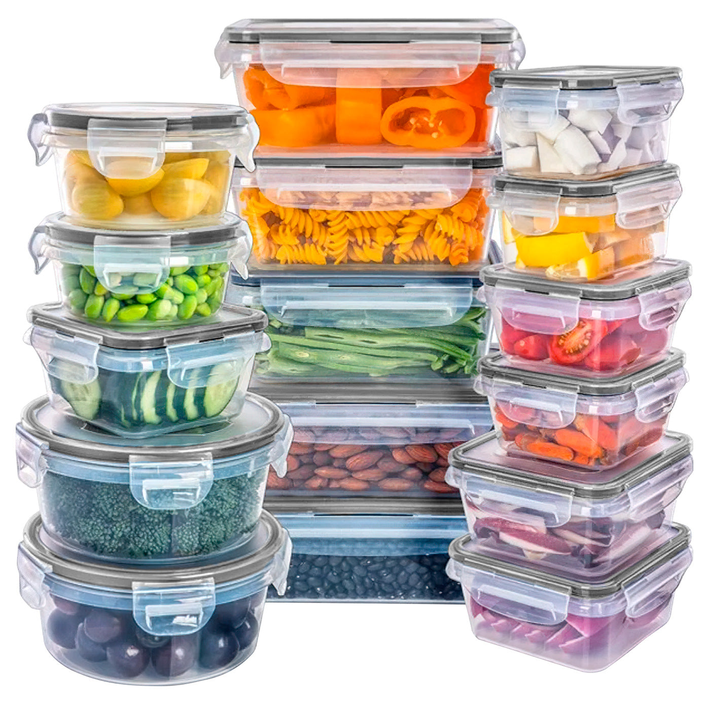 Conjunto 16 Potes Herméticos Croix Empilhavel Tampa E Trava - Imagem 6